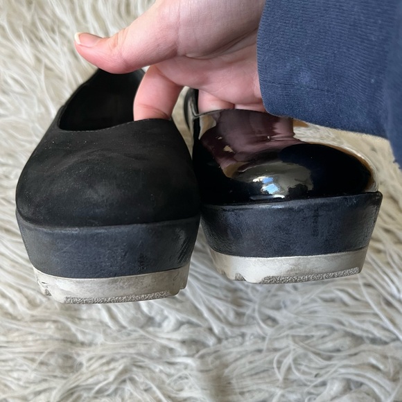 Camper Twins Black Suede Patent Leather Patch Platform Wedge Shoes EUC Size 37 - Picture 8 of 15